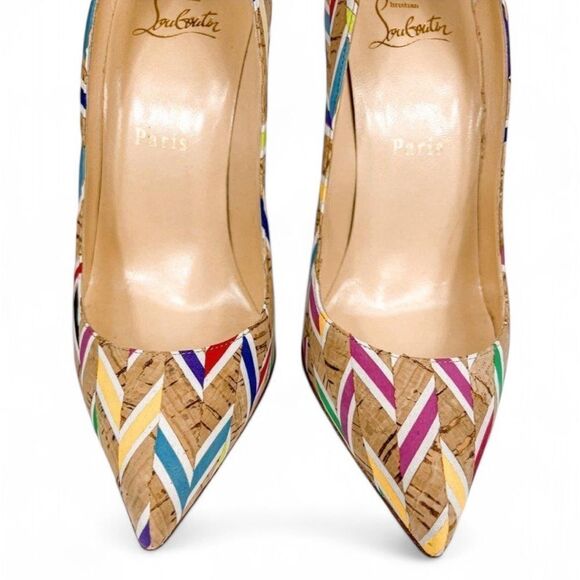 CHRISTIAN LOUBOUTIN So Kate Beige Colorblock Pattern Pointed Toe Pumps S… - Picture 3 of 11